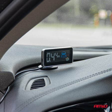 Czujniki parkowania cofania LED 3D przód tył czarne GOLD 18mm AMIO-03192