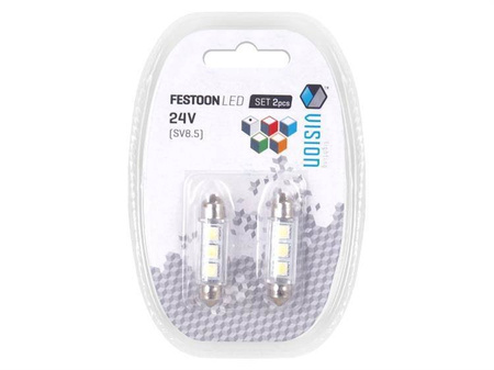Żarówka VISION Festoon SV8.5 41mm 24V 3x 5050 SMD LED, biała, 2 szt.