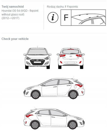 Bagażnik dachowy belki Fuse Hyundai i30
