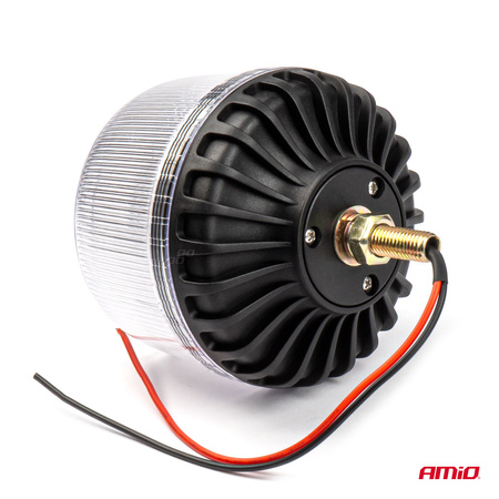 Lampa ostrzegawcza błyskowa kogut 24 LED W25SB 12V 24V AMIO-03339