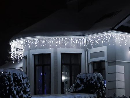 LAMPKI ZEWNĘTRZNE SOPLE 500 LED 20M KURTYNA GIRLANDA OŚWIETLENIE ŚWIĄTECZNE