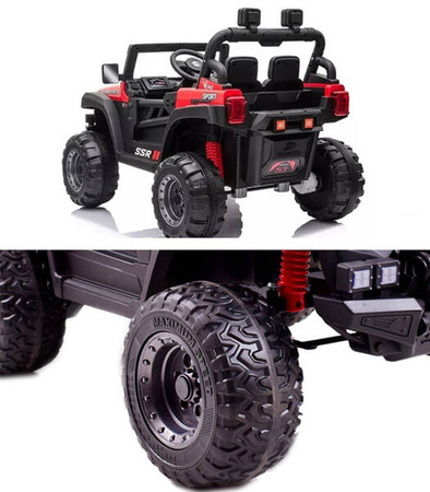 JEEP NA AKUMULATOR AUTKO DLA DZIECI TERENOWE BAGAŻNIK MP3 AUX USB KLAKSON