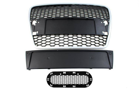 GRILL AUDI A6 C6 RS-STYLE SILVER-BLACK (04-09)