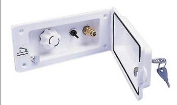 Przyłącze zewnętrzne wody z podłączeniem prysznica z mixerem z kluczykiem białe - Reich