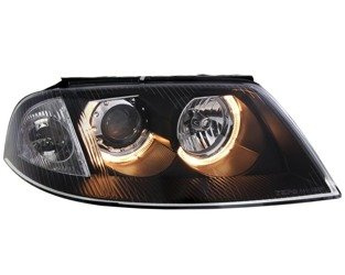 Reflektory lampy przednie Passat B5 FLDEPO  BLACK RINGI