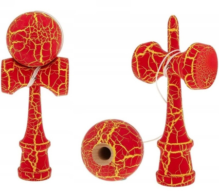 KENDAMA JAPOŃSKA GRA ZRĘCZNOŚCIOWA DREWNIANA DWUKOLOROWA ZŁAP KULKĘ