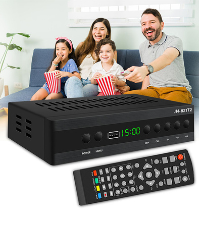 DEKODER TUNER DVB-T DVB-T2 DVB-C TELEWIZJA NAZIEMNA ODBIORNIK TELEWIZYJNY FULL HD ZESTAW PILOT