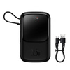Powerbank Baseus Qpow Pro z kablem USB-C, USB-C, USB, 10000mAh, 22.5W (czarny)