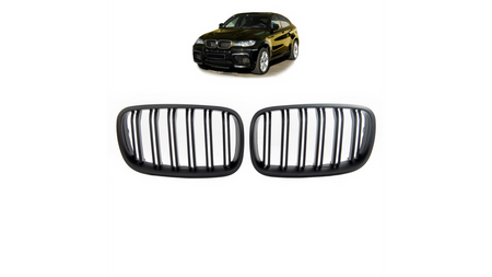 Grill sportowy podwójne żeberka Matt Black BMW X6 E71 E72 X5 E70 2007-2013