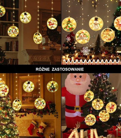 KURTYNA LED GIRLANDA NA OKNO CHOINKĘ OZDOBA ŚWIĄTECZNA