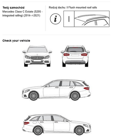 Bagażnik dachowy CRUZ AIRO FUSE DARK Mercedes C S205 Estate