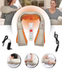 MASAŻER KARKU SZYI PLECÓW CIAŁA SHIATSU BEŻOWY 3D 6 TRYBÓW GRZENIE ŚWIATŁEM DWIE GŁOWICE