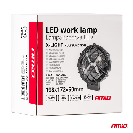 Lampa robocza LED X-LIGHT dodatkowa ozdobna 12V 24V AMIO-03698