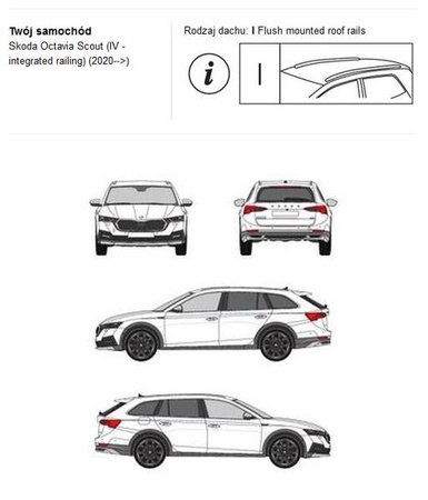 Bagażnik dachowy CRUZ AIRO FUSE DARK Octavia IV Combi/Scout