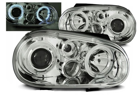 Lampy reflektory VW Golf IV 4 97-03 ringi chrome