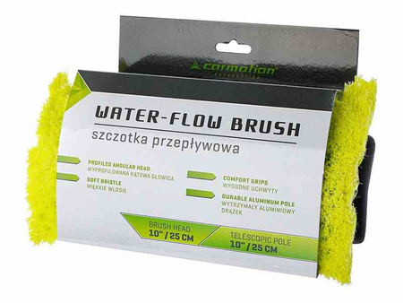 Szczotka przepływowa kątowa 25 cm / 10" z teleskopowym kijem 110 - 170 cm z zaworem
