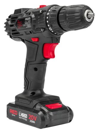 Wkrętarka AKUMULATOROWA Wiertarka LCD 2x Aku 20V Red Technic RTWA0033