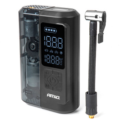 Kompresor samochodowy bezprzewodowy akumulatorowy powerbank LED USB-C 40W AMIO-04378