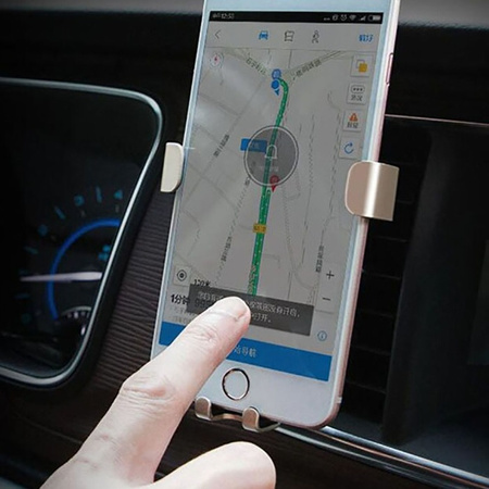 UCHWYT NA TELEFON DO SAMOCHODU NA KRATKE GRAWITACYJNY ZŁOTY