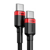 Kabel USB-C do USB-C Baseus Cafule, QC 3.0, PD 2.0, 100W, 5A, 2m (czerwono-czarny)