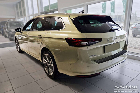 Nakładka na zderzak tylny Skoda Superb 4 Kombi (Czarny Mat)