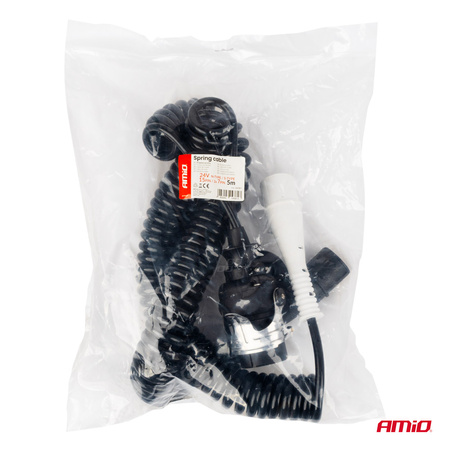 Przewód spiralny naczepy TIR 2x 7 PIN 15 PIN typ N/S 5m 24V AMIO-04381