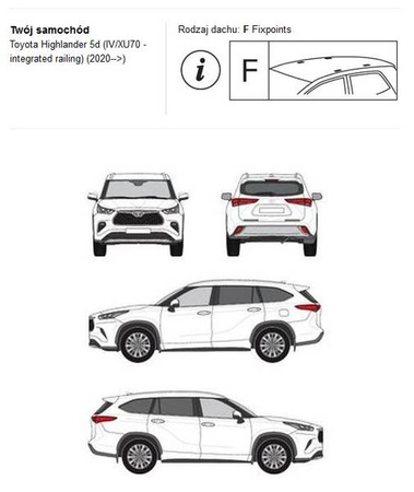 Bagażnik dachowy CRUZ AIRO FIX DARK Toyota Highlander IV/XU70