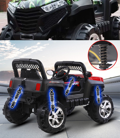 JEEP BUGGY NA AKUMULATOR AUTO TERENOWE SOLIDNE DUŻE 4X4 KLAKSON USB MP3 PILOT