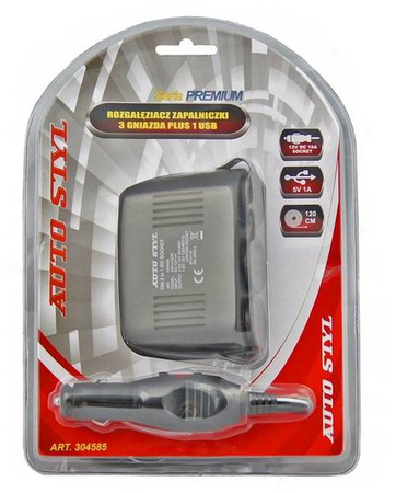 Rozgałęziacz Zapalniczki Premium 3 In 1 + Usb Zam.