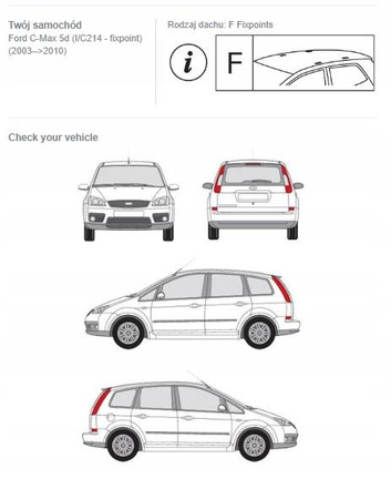 Bagażnik dachowy belki Ford C-Max I DARK