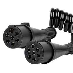 Przewód spiralny naczepy TIR 2x 7 PIN typ N 5m 24V AMIO-04380