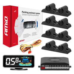 Czujniki parkowania cofania czarne przód tył LED 3D TRUCK BUS AMIO-03195