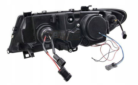 Reflektory lampy przednie BMW E46 RINGI BLACK Seda