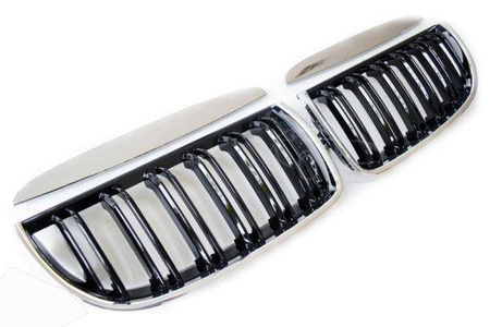 GRILL (NERKI) BMW E90 05-08 PODÓWJNE BLACK CHROM