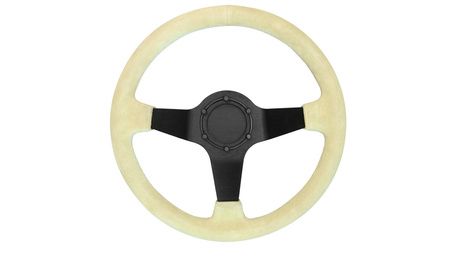 Kierownica SLIDE 350mm offset:90mm Zamsz Yellow