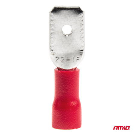 Konektory izolowane męskie płaskie 6.3mm 0.5-1.5mm2 10A 10 szt. AMIO-03066