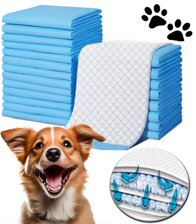 PODKŁADY CHŁONNE DLA PSA 33 X 45 100 SZT. MATY HIGIENICZNE DO NAUKI SIKANIA + WORKI