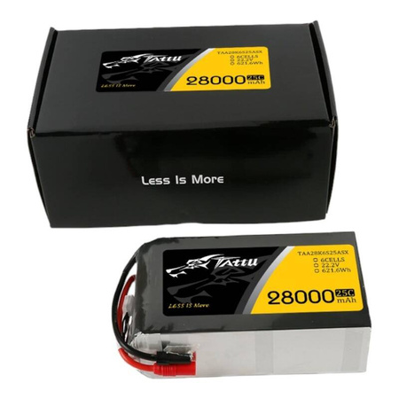 Tattu 28000mAh 22.2V 25C 6S1P Lipo Battery Pack with AS150+XT150