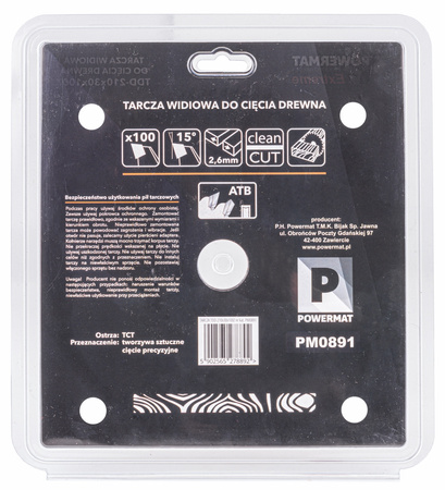 Tarcza widiowa do drewna 210x30 100z TDD-210x30x100Z