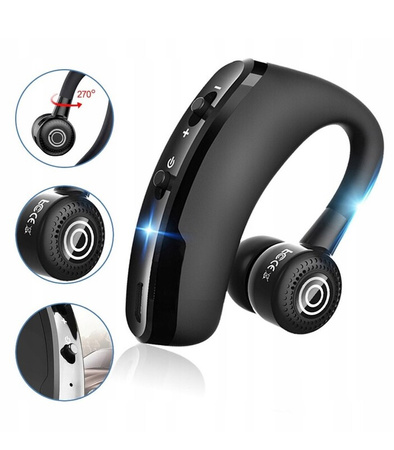 ZESTAW SŁUCHAWKOWY BLUETOOTH SŁUCHAWKA BEZPRZEWODOWA DO UCHA ŁADOWANIE USB