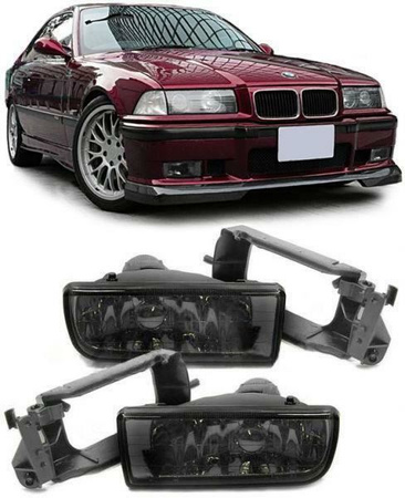 HALOGENY PRZEDNIE BMW E36 91-98 BLACK SMOKE