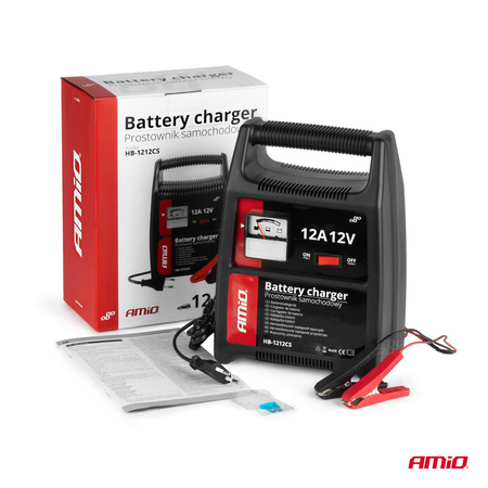 Prostownik ładowarka do akumulatora 12A 12V SBC-12A AMIO-02089