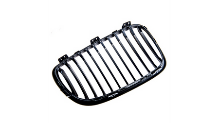Grill sportowy pojedyncze żeberka Gloss Black  BMW 1 (E81, E87) Hatchback 1 (E88) Cabrio 1 (E82) Coupe Facelift 2007-2011