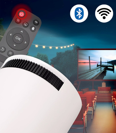 PROJEKTOR RZUTNIK FULL HD PRZENOŚNY WIFI 1080P 4K WIDEO USB BATERIA PILOT IOS ANDROID KINO
