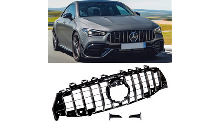 Grill sportowy GT Chrome & Black z PDC MERCEDES CLA C118 X118 2019-obecnie
