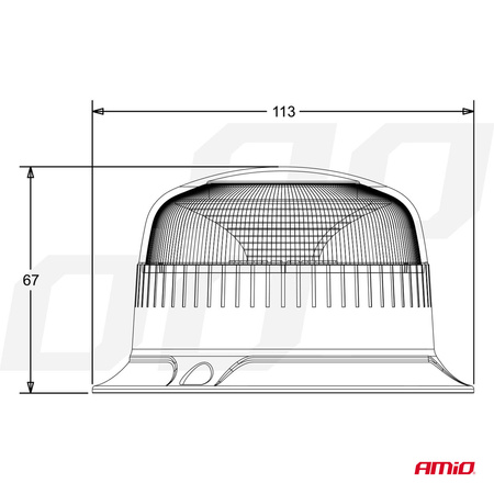 Lampa ostrzegawcza błyskowa mini kogut 18 LED śruby R65 R10 12V 24V W213b AMIO-02926