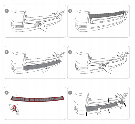 Nakładka listwa ochronna na tylny zderzak do VW MULTIVAN VII T7 2021-