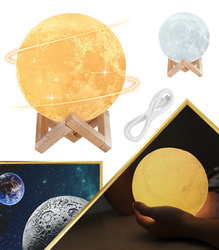 LAMPKA NOCNA KSIĘŻYC 3D 25 CM MOONLIGHT LAMPA MOON DWIE BARWY ŚWIECENIA