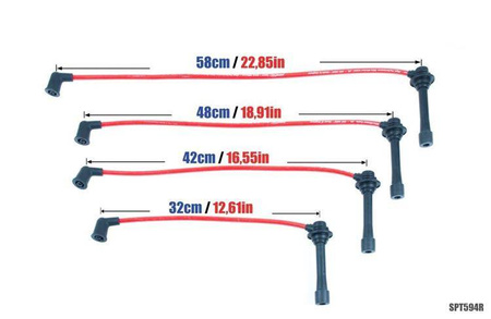 Przewody zapłonowe PowerTEC MAZDA MX-3 MX-5 XEDOS 323 TURBO Czerwone