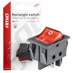 Wł?
cznik czerwonym prostok?
tny 12V 230V podświetlany BU02 AMIO-03613